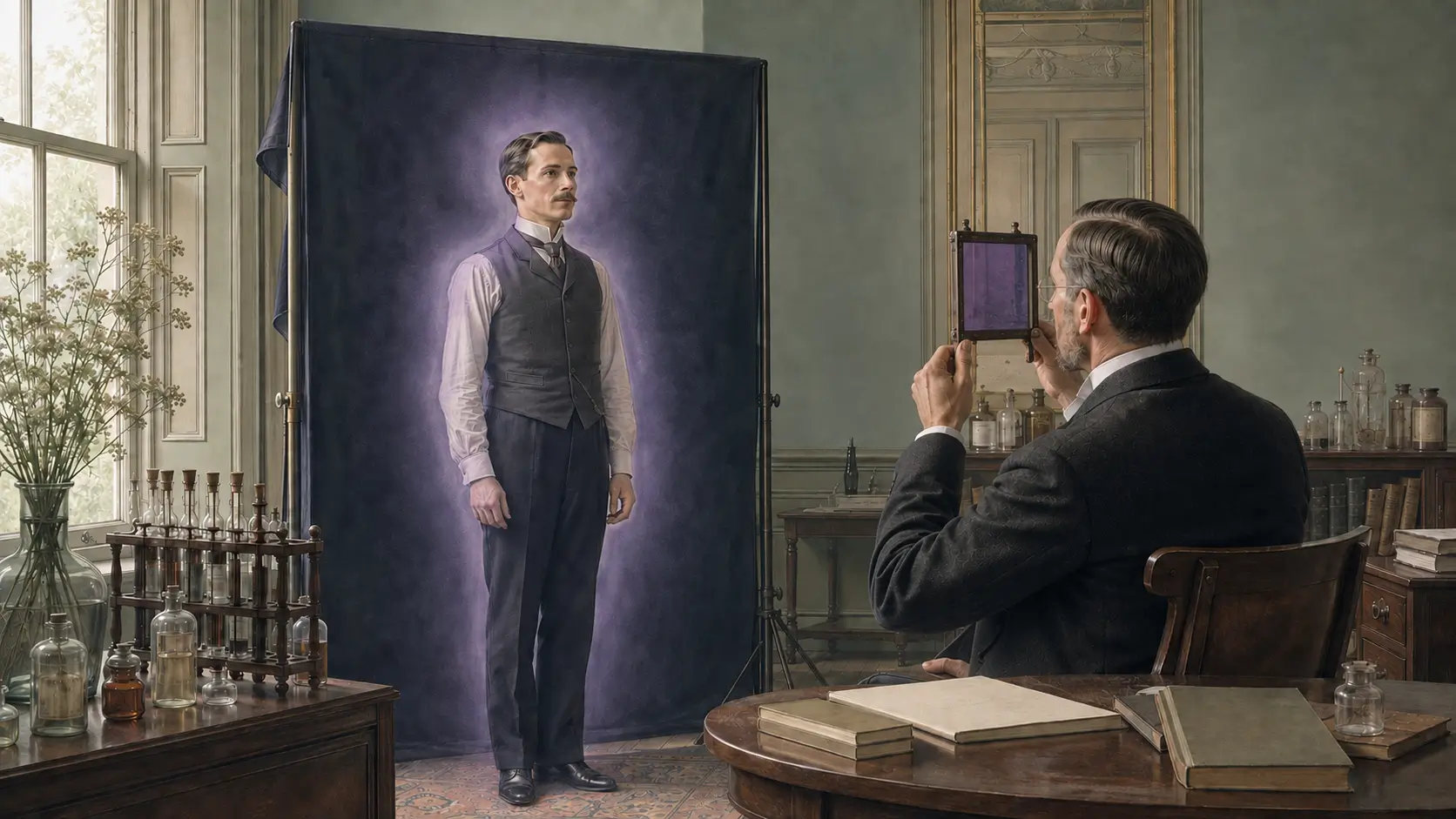 Walter Kilner-inspired reconstruction of early aura observation using a colored chemical screen